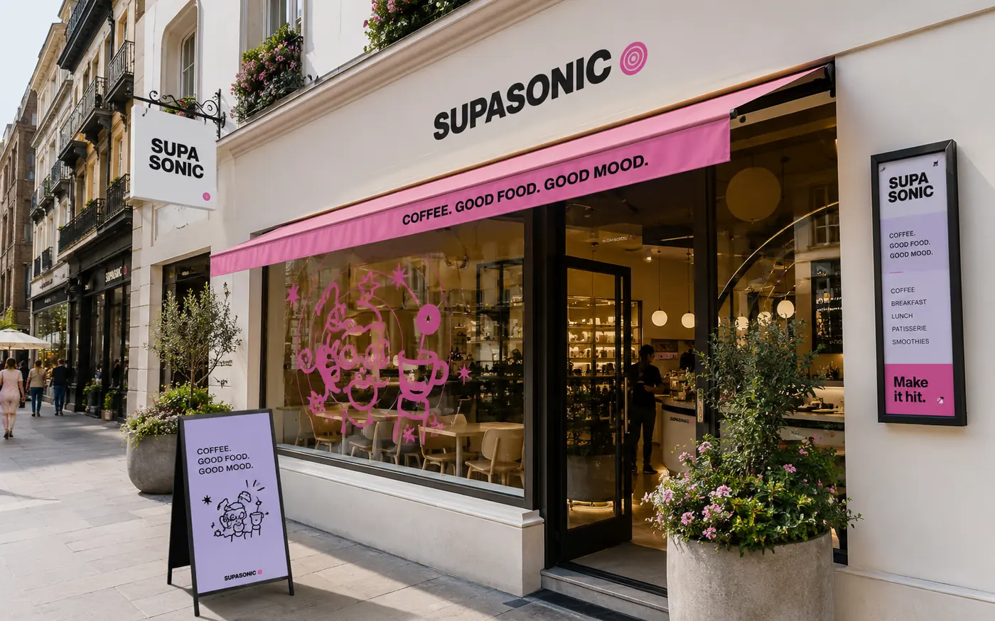 Supasonic coffee shop storefront